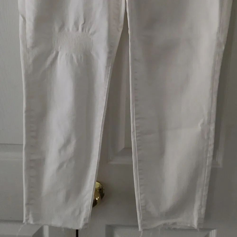 Talbots flawless slim ankle white raw hem jeans Sz 14 NWOT - Picture 2 of 8